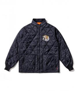 STAND COLLAR QUILTING JACKET / 胸刺繍