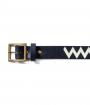 JAGGED-LINE LEATHER BELT